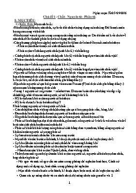 Giáo án Hóa học 8 (Theo chủ đề) - Năm học 2016-2017